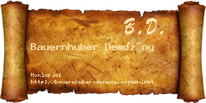 Bauernhuber Demény névjegykártya